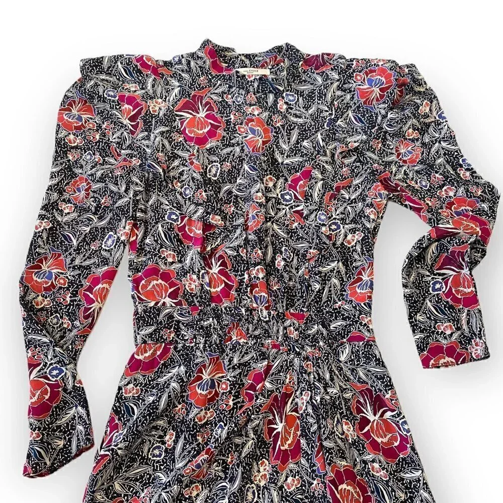 Isabel Marant Etolie Yoana Printed Silk Mini Dress, Size 34EU